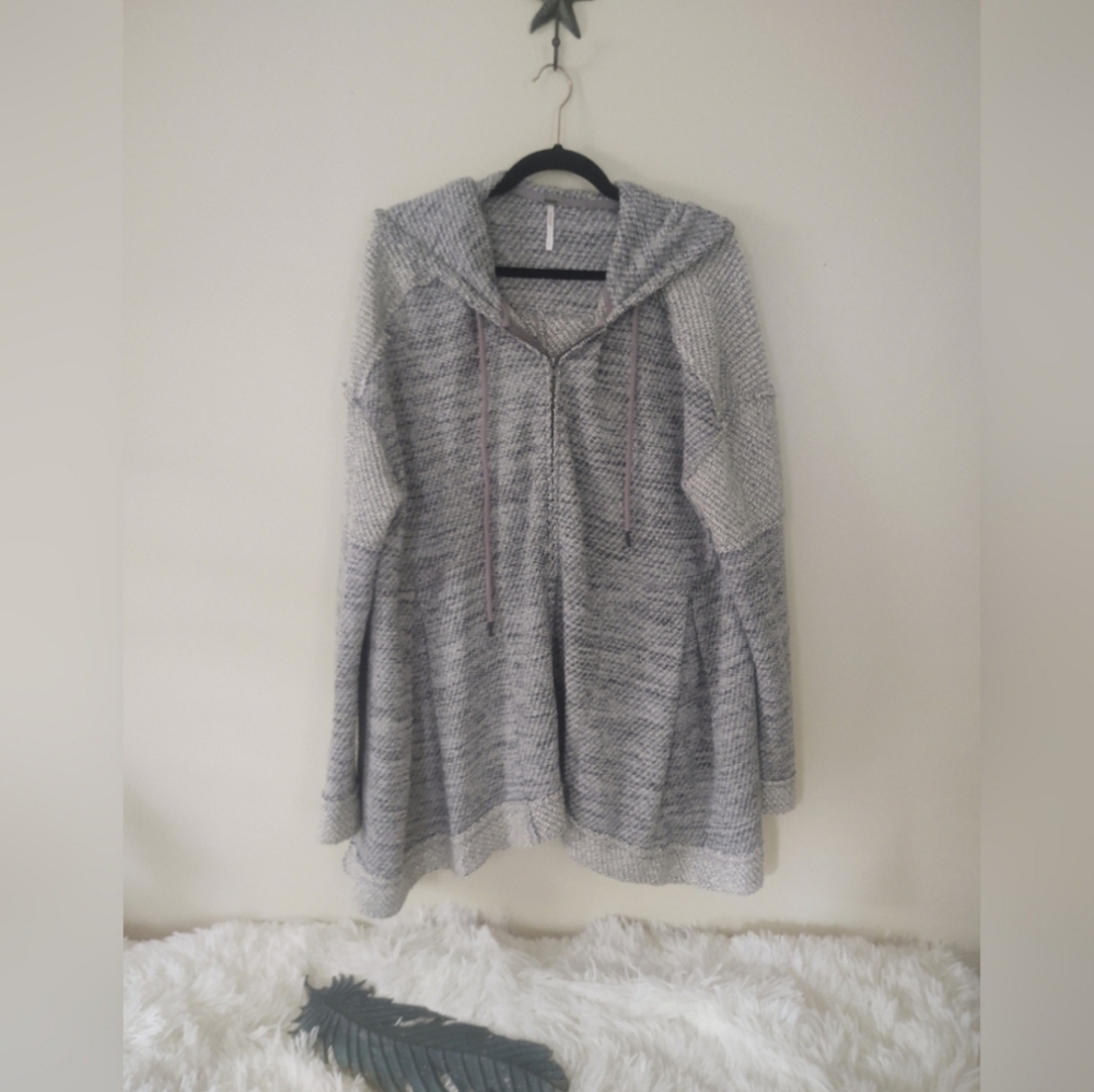 Free People Drawstring Zippered Hoodie